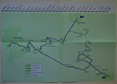 Map of the Cambridgeshire County Council sponsored services 16 and 17 in a leaflet dated 31 January 2005 (P1070231)