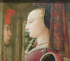 Detail of a Portrait of a Woman and a Man at Casement by Fra Filippo Lippi in the Metropolitan Museum of Art, February 2019