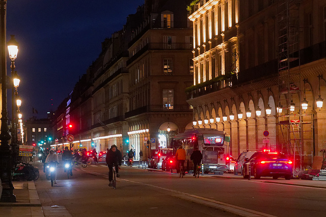 Rue de Rivoli by night