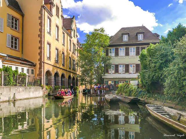 In Colmar auf der La Lauch bei einer E- Boot Fahrt