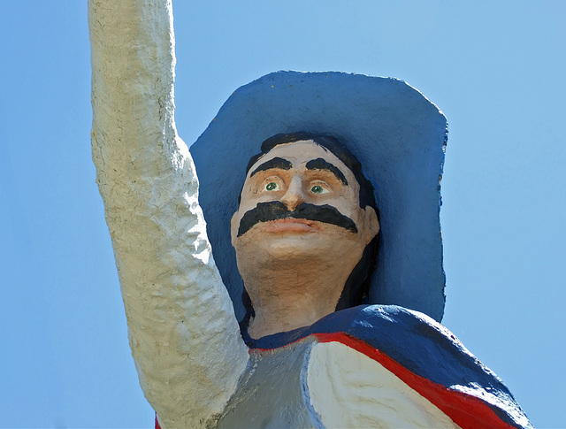 Detail of one of the Musketeer Statues at Casa Basso, July 2011