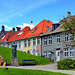 Bergen - benches in residential distric : pizza time -