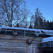 Wooden walls and icicles.