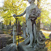 brompton cemetery , london,1893 barbe maria theresa sangiorgi, a rare male mourner scattering rose petals over her  tomb