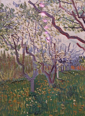 Detail of The Flowering Orchard by Van Gogh in the Metropolitan Museum of Art, January 2010