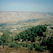 View from the edge of Umm Qais archaeological site over the Golan Mounts.
