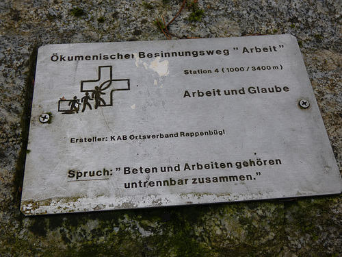 Hinweis - Besinnungsweg