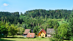 Houses among valleys and mountains