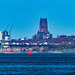 Liverpool cathedral from Eastham