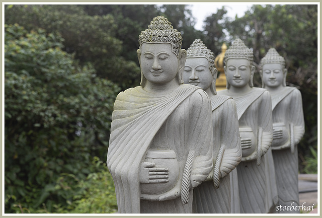 At Buddha statue on Bokor Hill