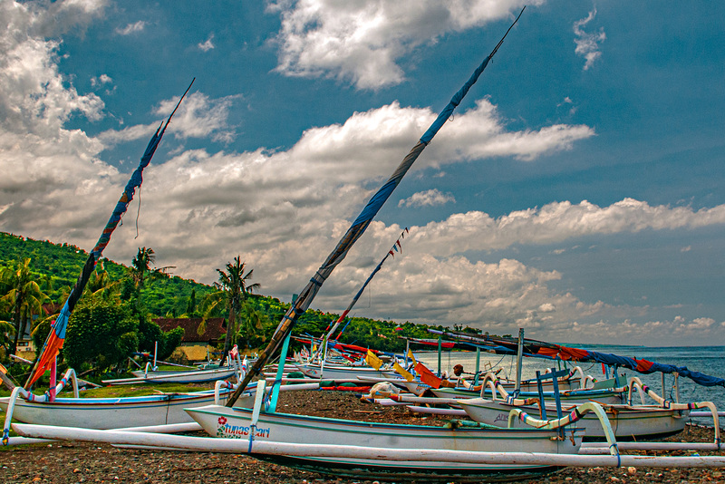 Outrigger boats at Desa Bunutan