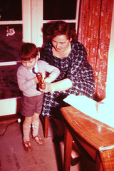 Steve and Barbara with a bubble gun