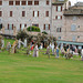 Italy, Christmas Installation at the Lawn of San Francesco Church in Assisi