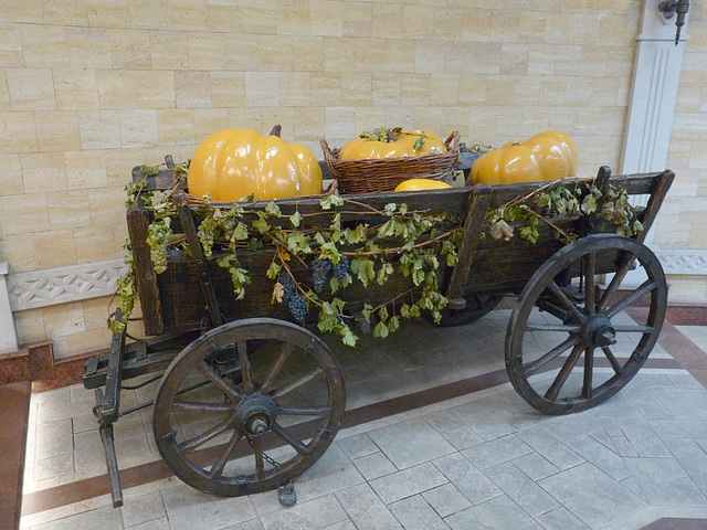 Cricova Winery- Cart with Large Pumpkins