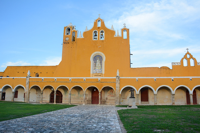 Mexico, Izamal, Facade of the Convent of San Antonio Mexico, Izamal, Facade of the Convent of San Antonio
