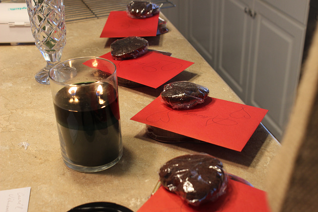 Happy Valentine's Day... (brownies now being wrapped and put with the Cards for my family, these are only the first batch from  the oven. :))   )