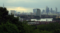 Greenwich - view from the Observatory towards the City of London 2014-07-08