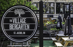 HFF ... with the fence in front of 'The Village Biergarten' in St. Jacobs (Ontario)   (© Buelipix)