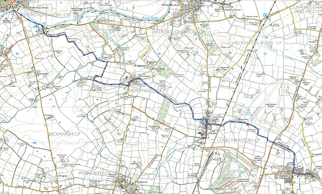 HEART OF ENGLAND WAY (12), Bidford on Avon to Lower Quinton (7.5m).