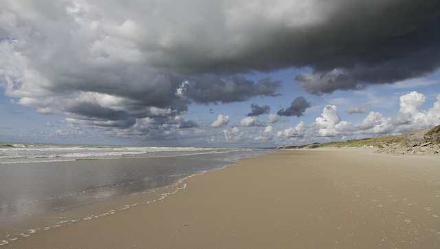 Ciel de traîne à la plage