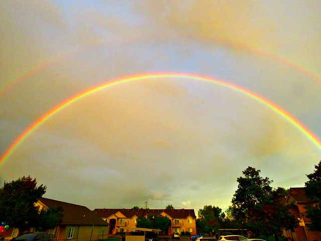 A double rainbow above our complex.