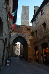 Italy, San Gimignano, Approaching the Historic Center with Towers