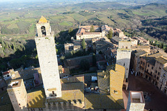 Italy, San Gimignano, Look from the Top of Torre Grossa to the East (Torre Rognosa and Torre del Diavolo are visible)