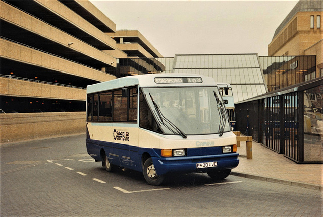 Cambus Limited 900 (E900 LVE) in Peterborough bus station - 2 Apr 1988 (62-17)