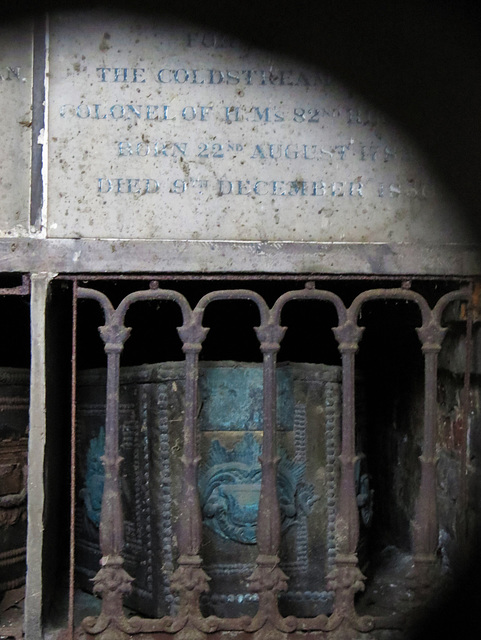 brompton cemetery , london,c19 coffins in the 1840s catacombs