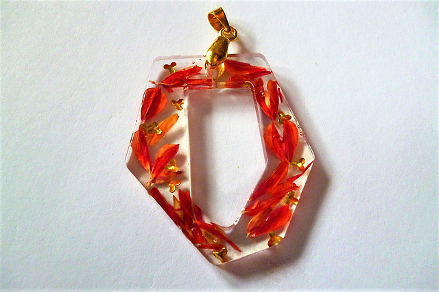 Orange odd shaped necklace