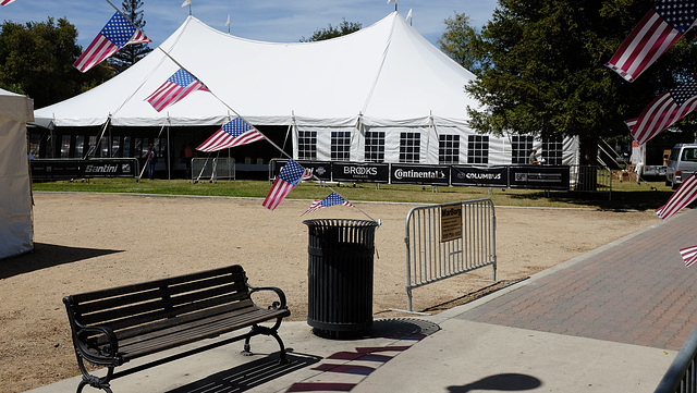 Main Eroica California tent in Central Park, Paso Robles where meal was served and presentations made.nd where