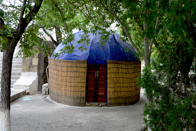 Turkmenistan, Yurt for Relaxing in a Park near the Cave of Köw-ata