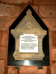 Memorial to Andrew Boyd Baird, St Nicholas Church, Burton, Wirral, Cheshire
