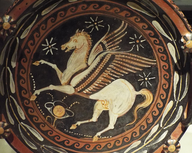 Detail of a Knob-Handle Patera with Pegasos in the Virginia Museum of Fine Arts, June 2018