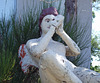 Detail of the Sculpture of a Female Nude on a Pedestal at Casa Basso, July 2011