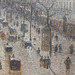 Detail of Boulevard Montmartre on a Winter Morning by Pissarro in the Metropolitan Museum of Art, May 2011