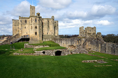 Warkworth Castle Keep from above gate