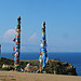 wooden shaman totems on the island Olkhon (Baikal-Siberia)