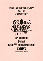 Concert Chorales à l'église de Blandy le 21/05/2000