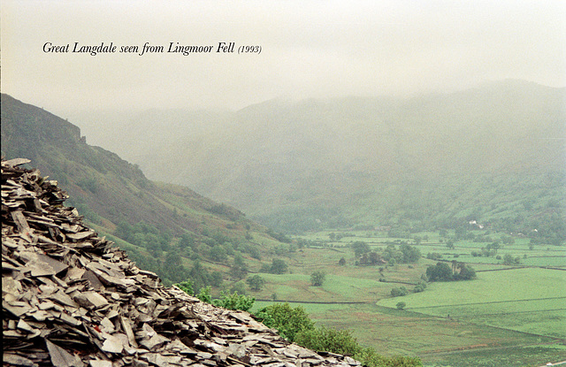 Great Langdale seen from Lingmoor Fell (Scan from 1993)