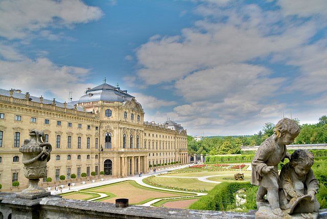 Residenz mit Hofgarten in Würzburg