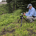 Jim photographing Platanthera huronensis (Tall Green Bog orchid)