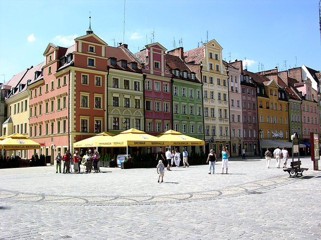 Am Rathausmarkt in Wrocław