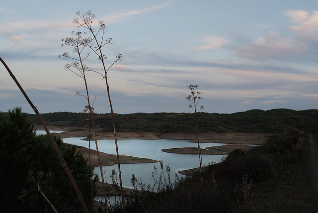 Barragem do Odeleite, at one of the "branches" almost at night