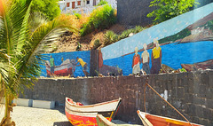 Une fresque sur un mur du littoral de Praia, capitale  (Cap Vert)***********