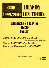 Concert à léglise de Blandy-les-Tours le 30 janvier 2000