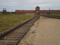 Railway terminus inside Auschwitz-Birkenau camp.