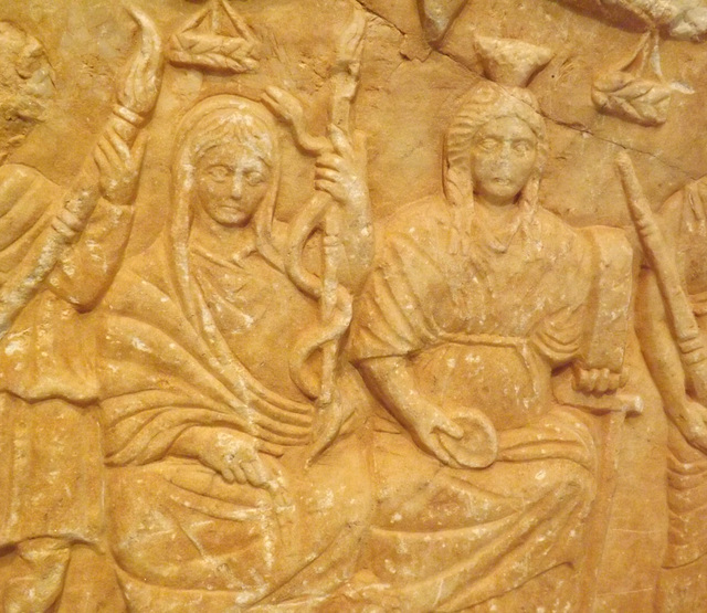 Detail of an Altar Dedicated by Mousonios in the National Archaeological Museum in Athens, May 2014