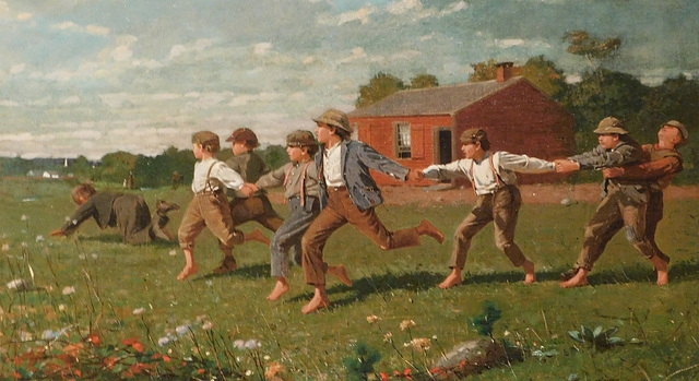 Detail of Snap the Whip by Winslow Homer in the Metropolitan Museum of Art, February 2020