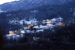 The village of Riabella, Biella, in the evening